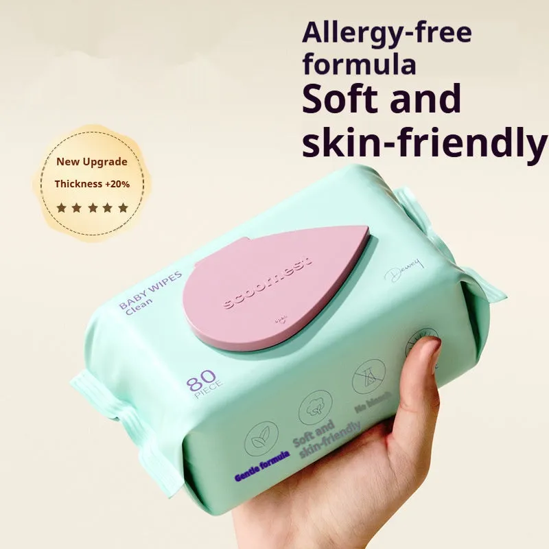 Baby wet wipes 80 sheets pumping bag for hand mouth bottom cleaning
