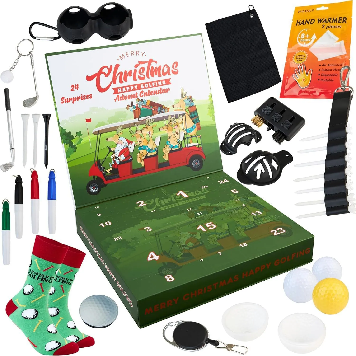 Golf Advent Calendar 2 men's adult Christmas box with plastic toy set in Golf Blind Box colour