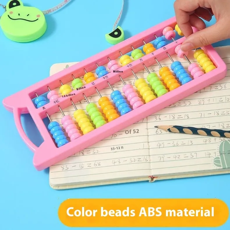 Plastic abacus with 13 gears and coloured beads for elementary school mental arithmetic practice