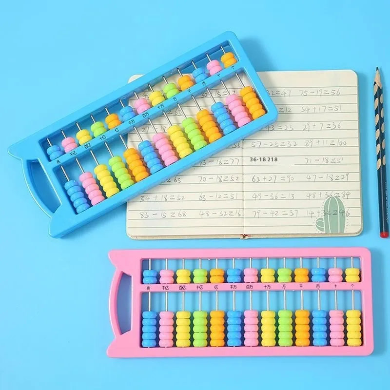 Plastic abacus with 13 gears and coloured beads for elementary school mental arithmetic practice