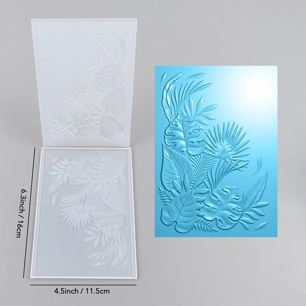 Plastic concave-convex embossing template, 11.5 x 16 cm, in colour AT0110, with raised and recessed pattern for DIY crafting