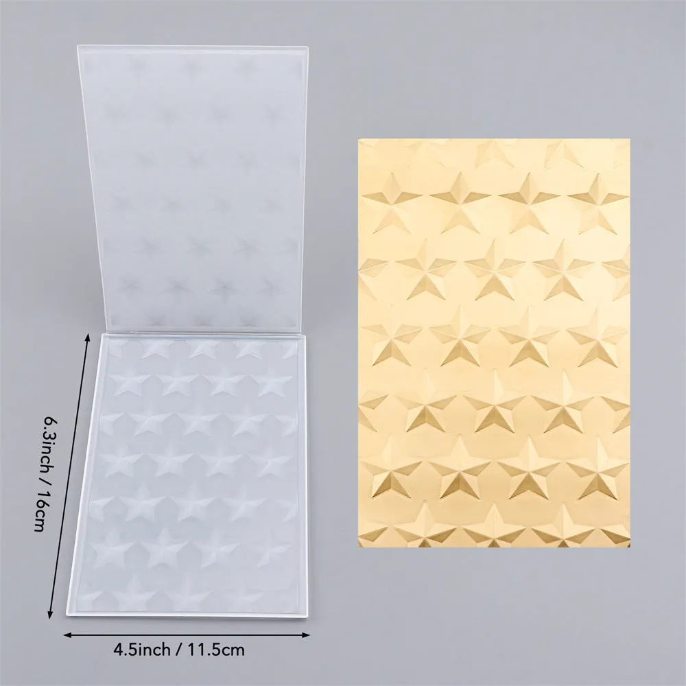 Plastic concave-convex embossing template, 11.5 x 16 cm, in colour AT0110, with raised and recessed pattern for DIY crafting