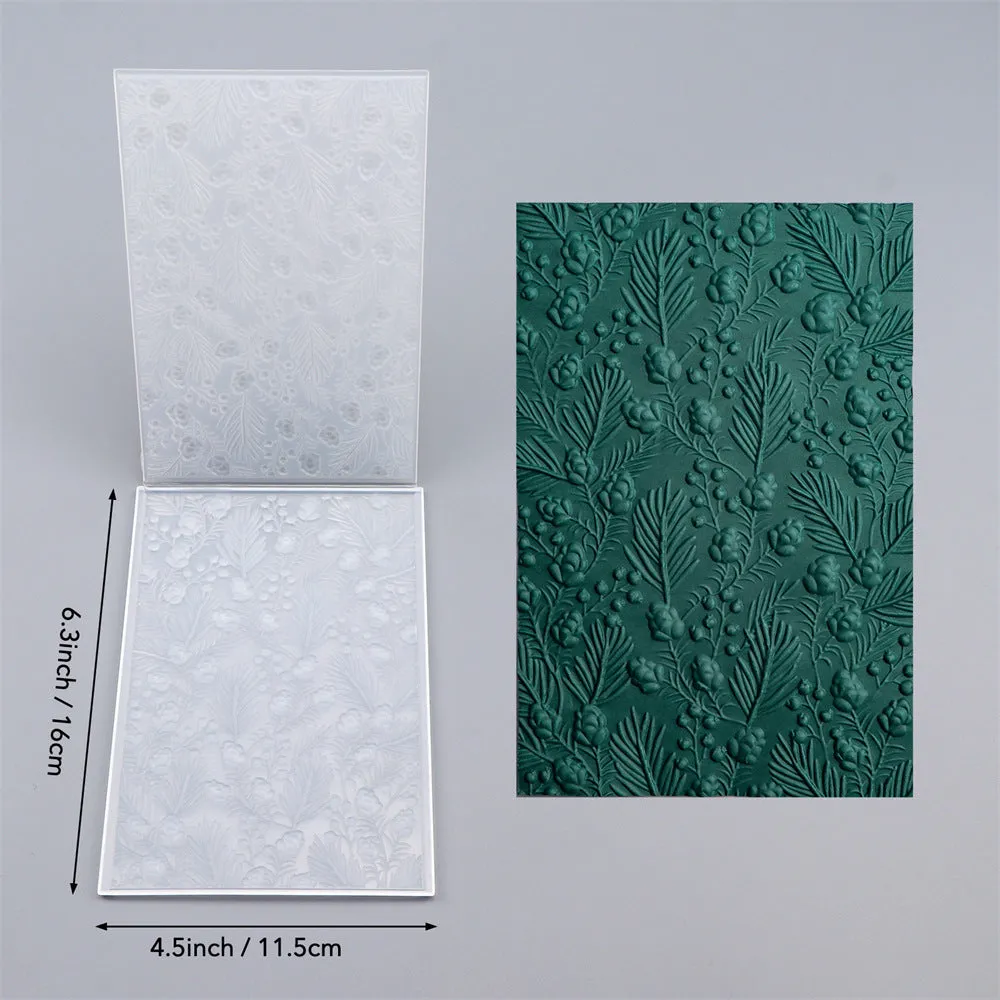 Plastic concave-convex embossing template, 11.5 x 16 cm, in colour AT0110, with raised and recessed pattern for DIY crafting
