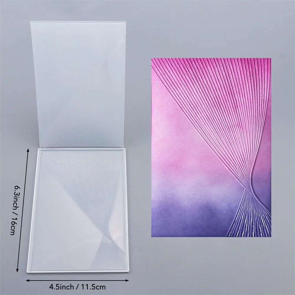 Plastic concave-convex embossing template, 11.5 x 16 cm, in colour AT0110, with raised and recessed pattern for DIY crafting