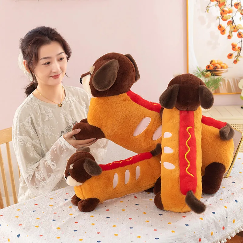 Cute dachshund doll plush toy sausage dog stuffed animal 40cm height plush material
