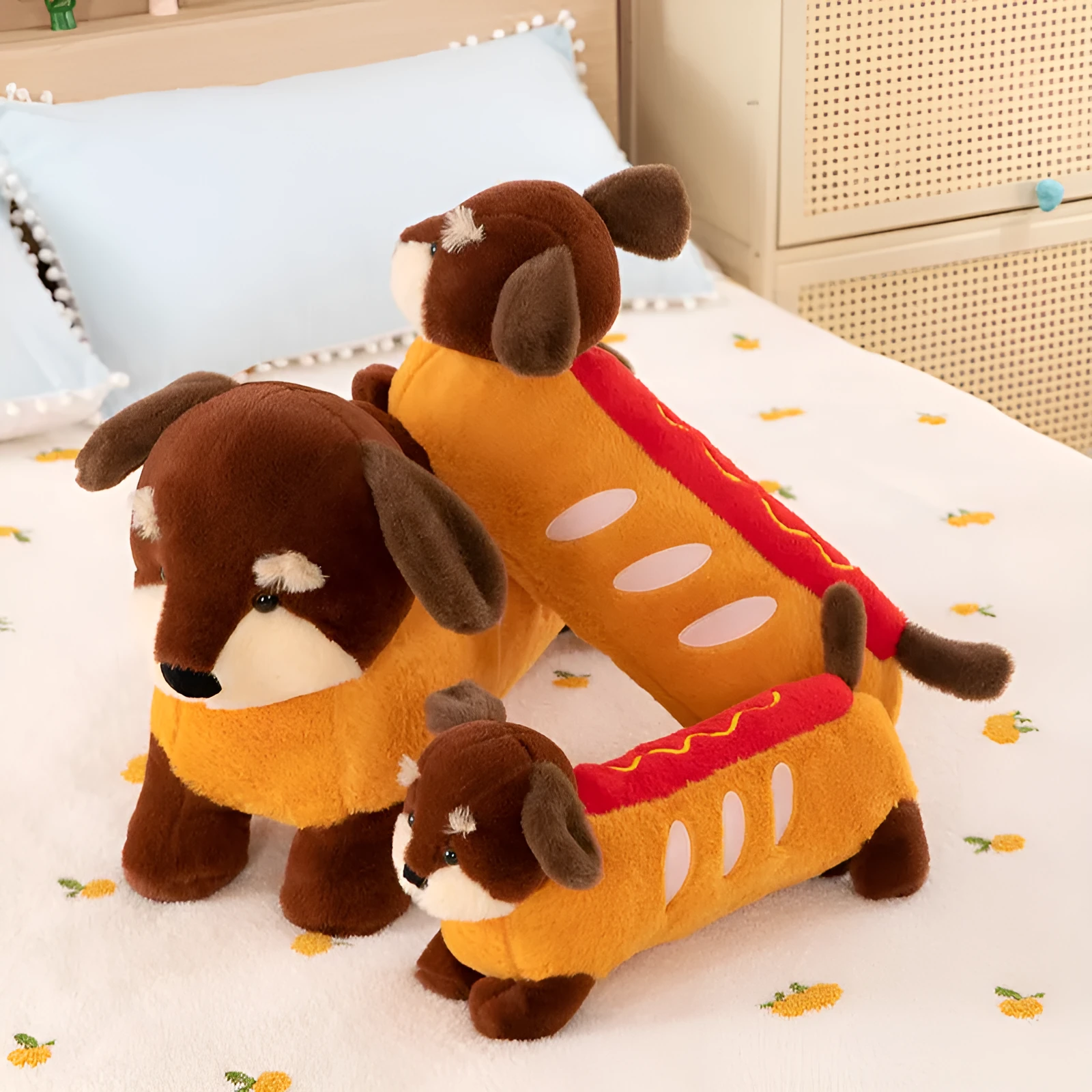Cute dachshund doll plush toy sausage dog stuffed animal 40cm height plush material