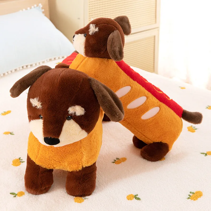 Cute dachshund doll plush toy sausage dog stuffed animal 40cm height plush material