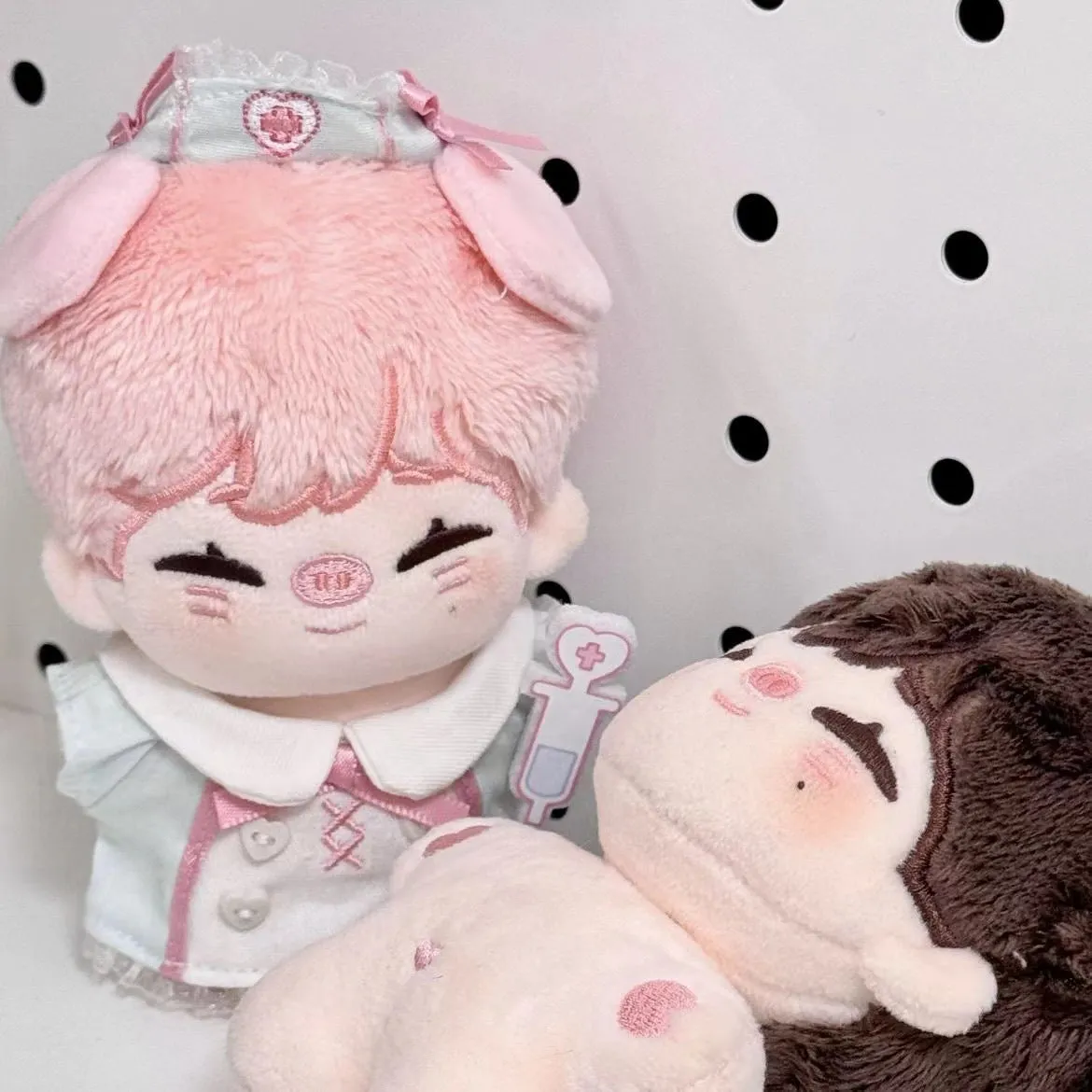 Little Nurse Suit cotton doll clothes designed for 10cm height dolls, small hand guard colour