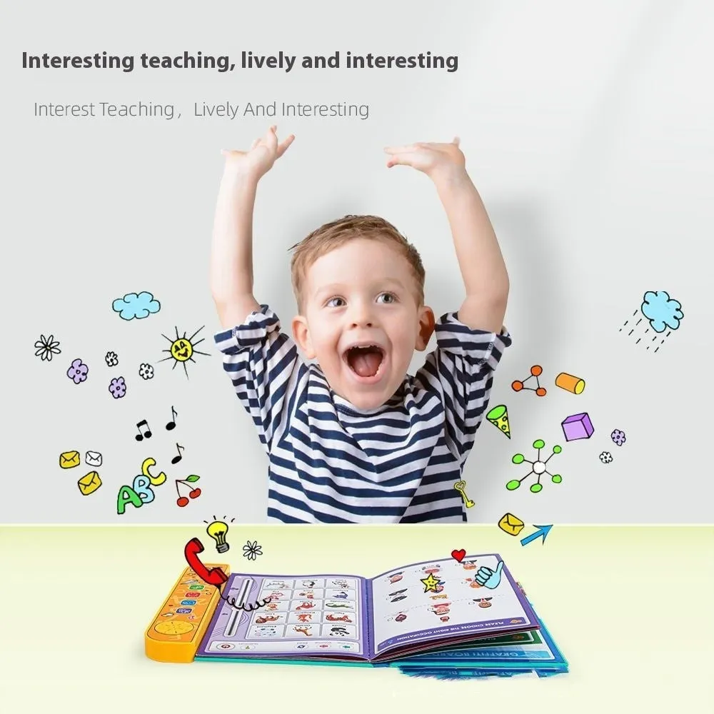 Yellow ABS educational English point reading machine with click-to-read pen for touch reflection learning