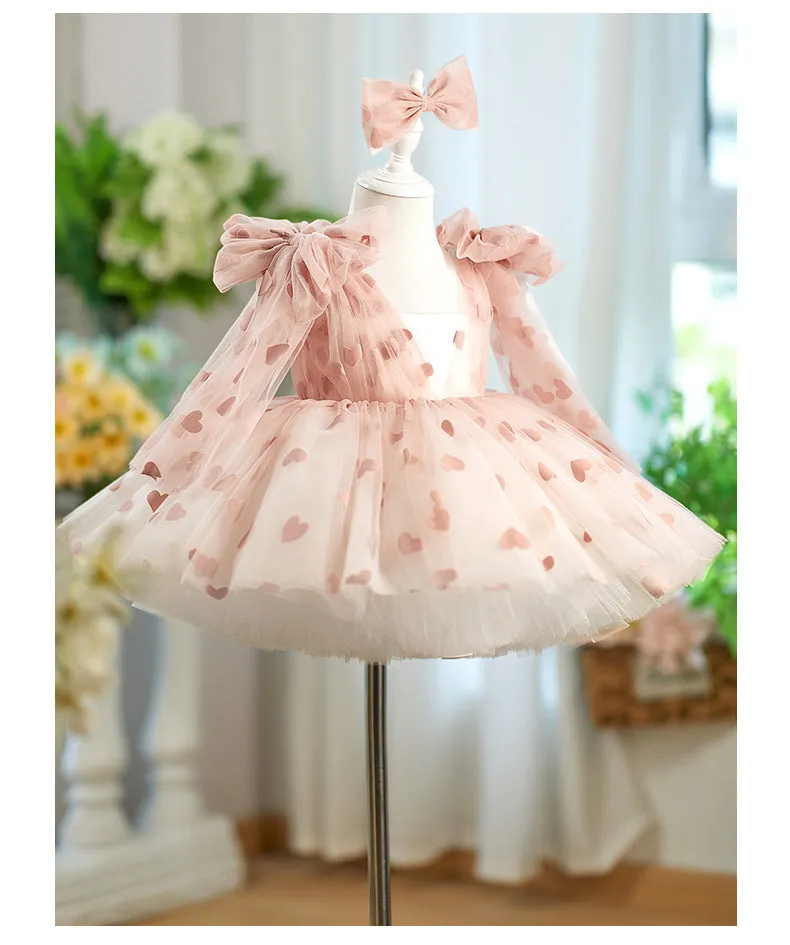 Purple gauzy tutu princess dress with bow detail for girls height 80-160cm