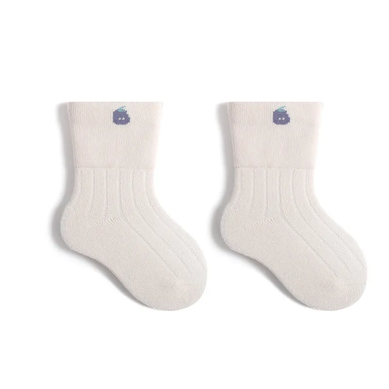 Newborn wide mouth boneless cotton socks in pink, yellow, gray blue, khaki, and beige