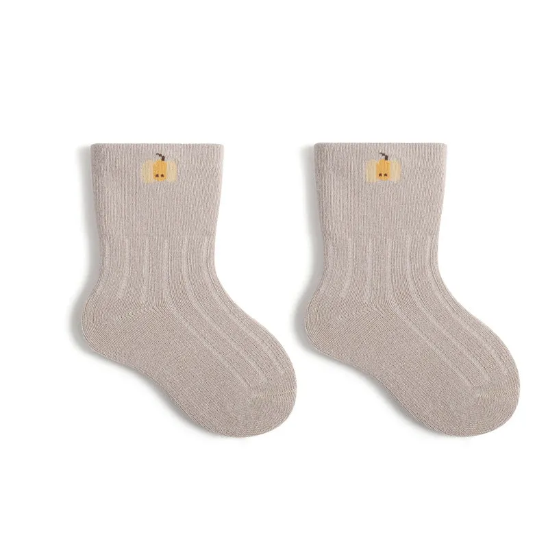 Newborn wide mouth boneless cotton socks in pink, yellow, gray blue, khaki, and beige