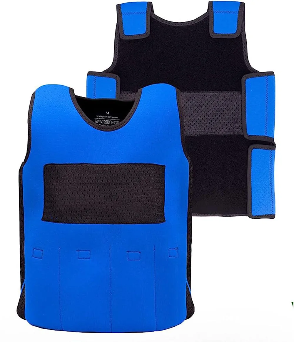 Child weighted sensory pressure regulating vest in black with gravity beads and SBR fabric, pullover style