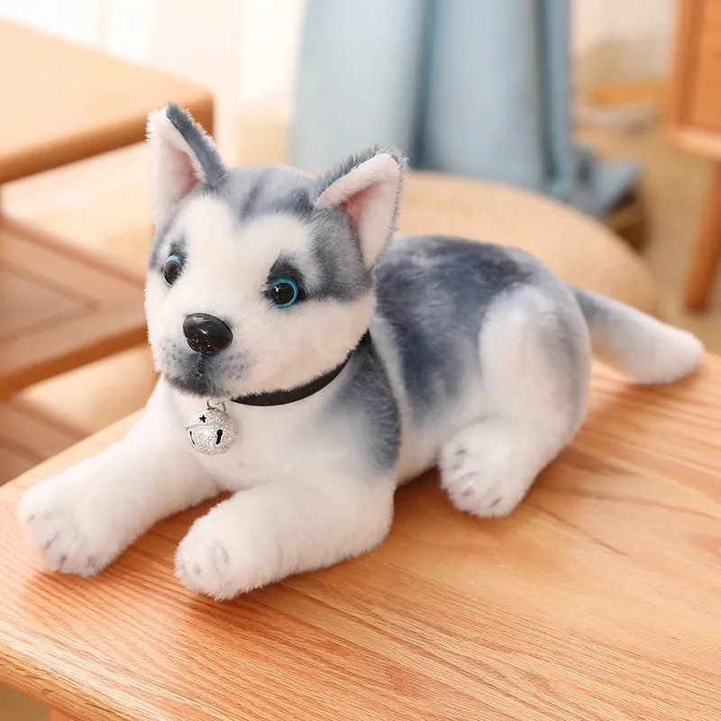 Simulation plush husky puppy doll lying posture, 25cm, soft toy for Children's Day gift