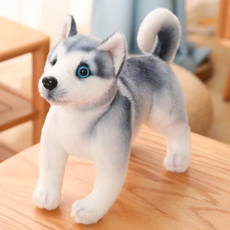 Simulation plush husky puppy doll lying posture, 25cm, soft toy for Children's Day gift