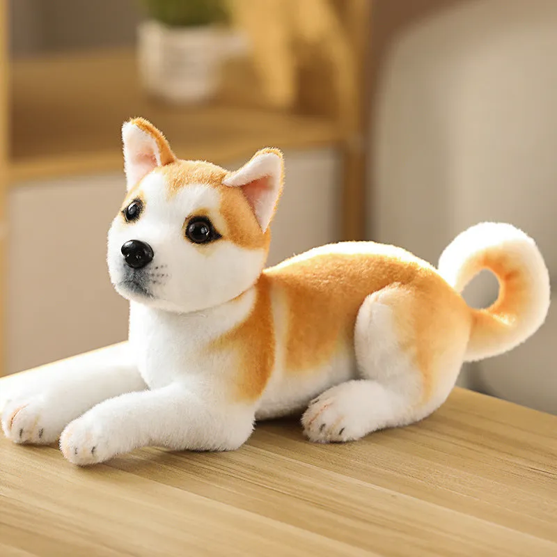 Simulation plush husky puppy doll lying posture, 25cm, soft toy for Children's Day gift