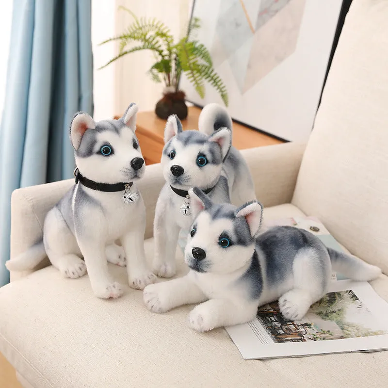 Simulation plush husky puppy doll lying posture, 25cm, soft toy for Children's Day gift