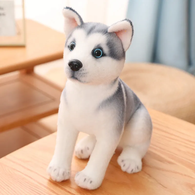 Simulation plush husky puppy doll lying posture, 25cm, soft toy for Children's Day gift