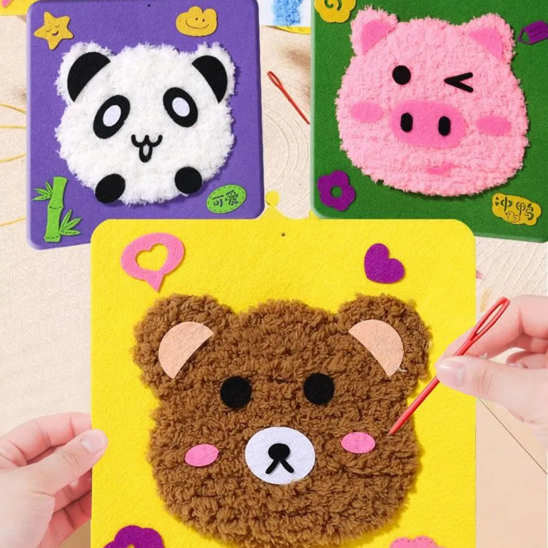 Children's Handmade Embroidery Painting DIY Material Package with embroidery enlightenment stamp and poke gift box options for elderly users