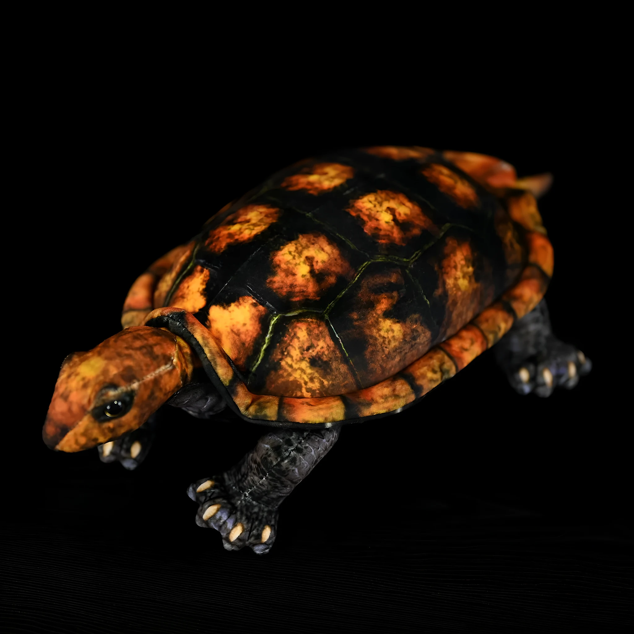 Japanese stone turtle plush toy in coffee colour, 32cm, realistic design, soft plush and PP cotton filled