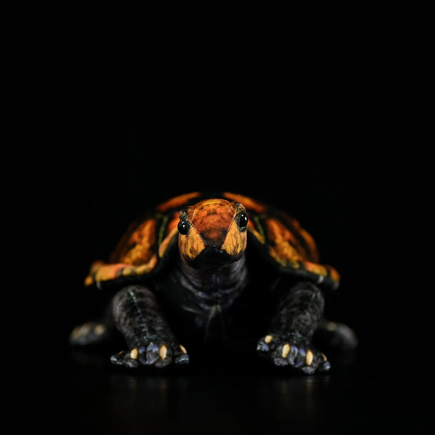 Japanese stone turtle plush toy in coffee colour, 32cm, realistic design, soft plush and PP cotton filled