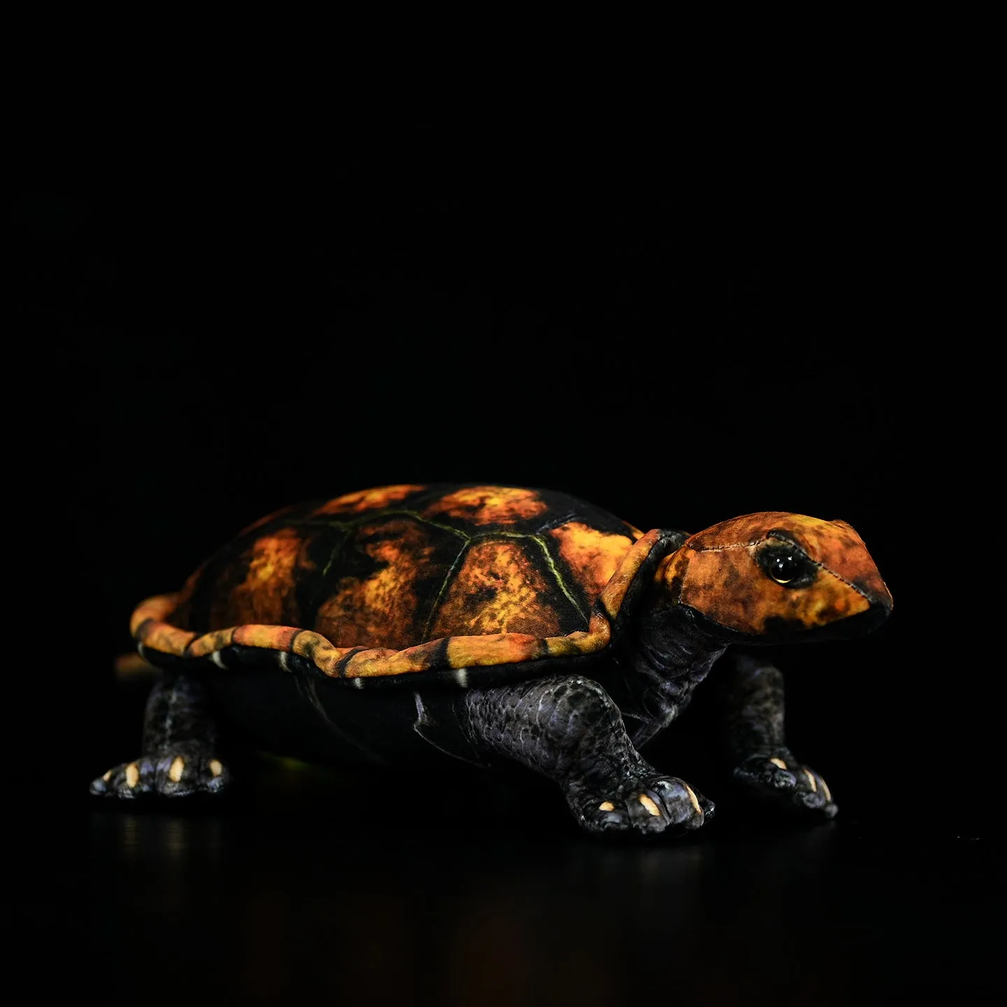 Japanese stone turtle plush toy in coffee colour, 32cm, realistic design, soft plush and PP cotton filled