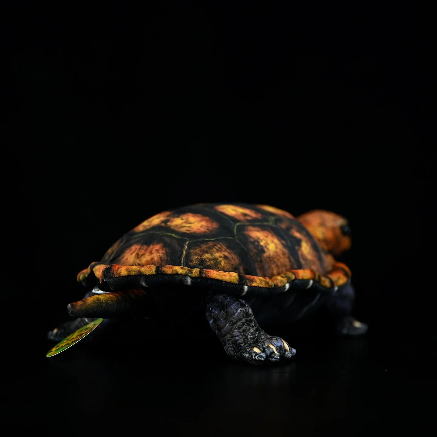 Japanese stone turtle plush toy in coffee colour, 32cm, realistic design, soft plush and PP cotton filled