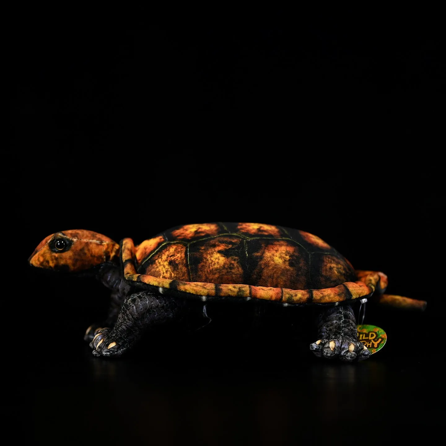Japanese stone turtle plush toy in coffee colour, 32cm, realistic design, soft plush and PP cotton filled