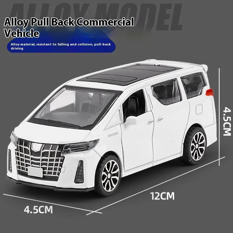 Children's alloy pull-back car toy in business red, 12x4.5x4.5 cm, for kids 4-6 years old