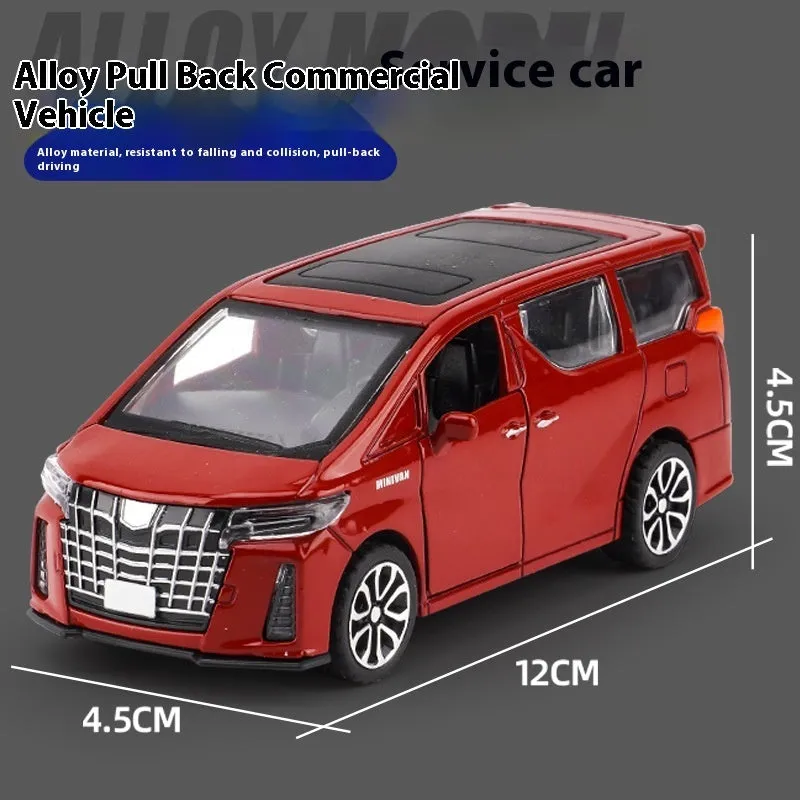 Children's alloy pull-back car toy in business red, 12x4.5x4.5 cm, for kids 4-6 years old