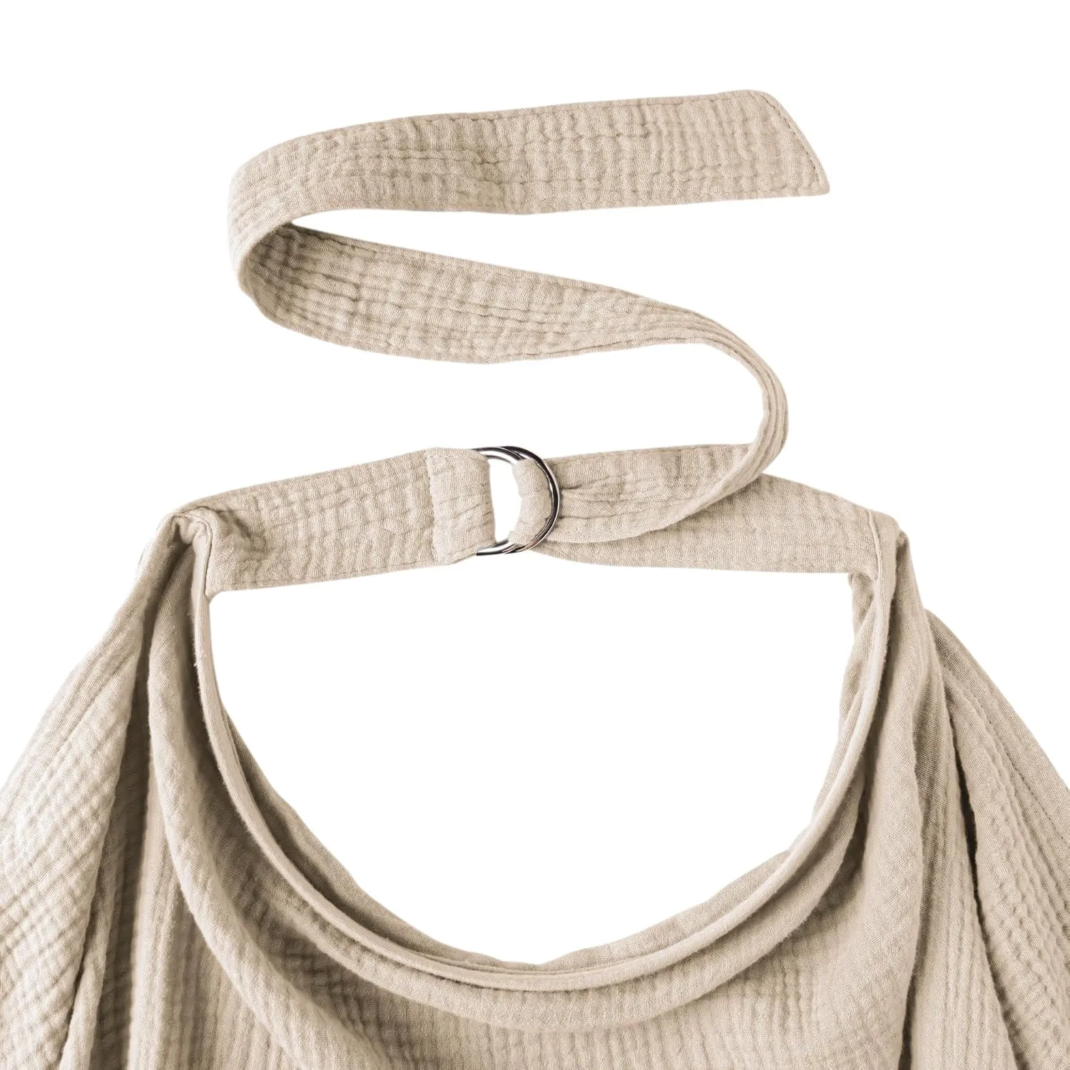 Breathable muslin nursing cover with rigid hoop for breastfeeding privacy