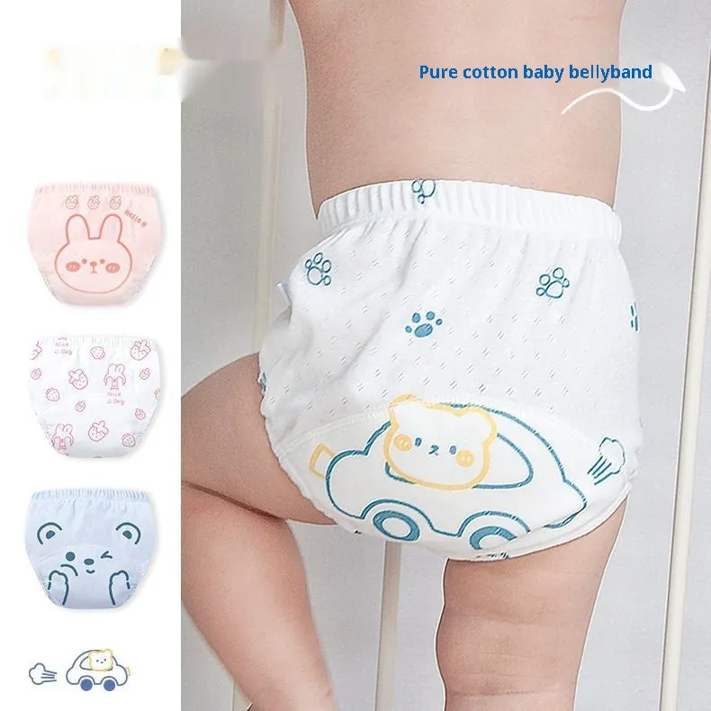 Cotton training pants with Bear Driving print, breathable waterproof baby diaper for toddlers