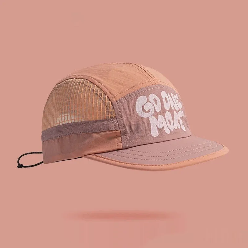 Gradient quick-drying mesh baseball cap in light green colour with dome crown styling.