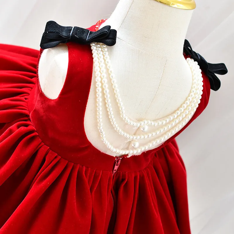 Wine red girls tulle tutu dress princess style linen blend with layered skirt