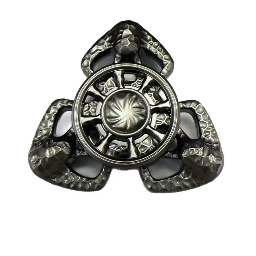 Flame Butterfly alloy metal rotating fingertip fidget gyro toy in colourful or space grey.