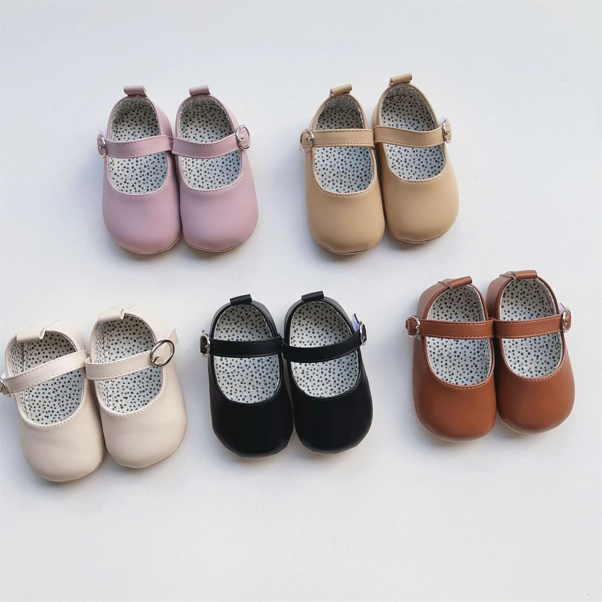 Baby girl toddler shoes with Velcro closure in light purple artificial PU leather, low-top design
