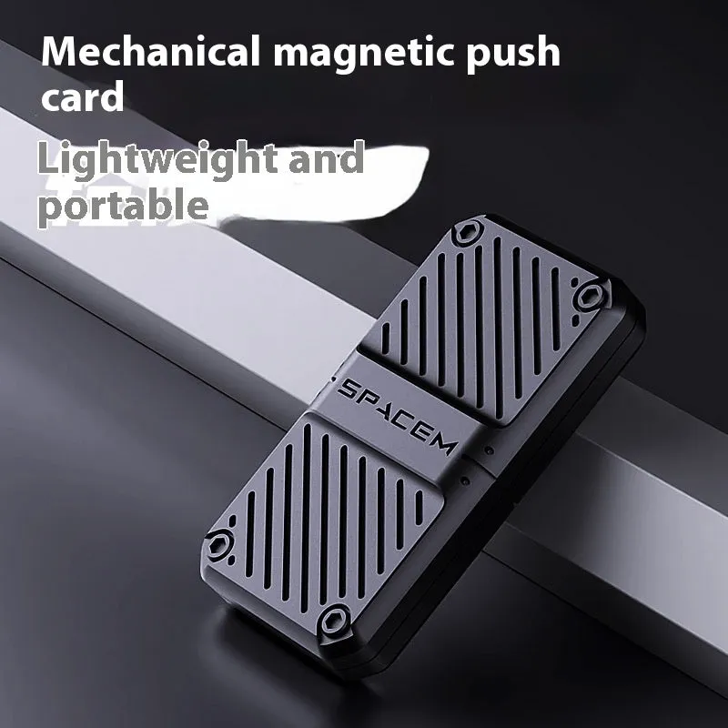 Alloy mechanical card pushing decompression toy for stress relief in four light tracing colours