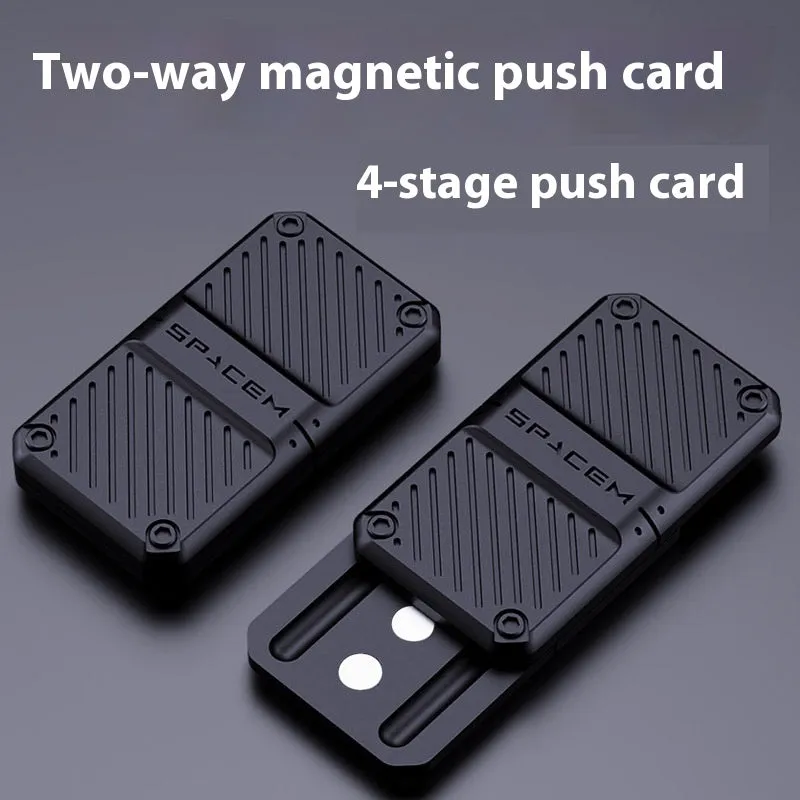 Alloy mechanical card pushing decompression toy for stress relief in four light tracing colours