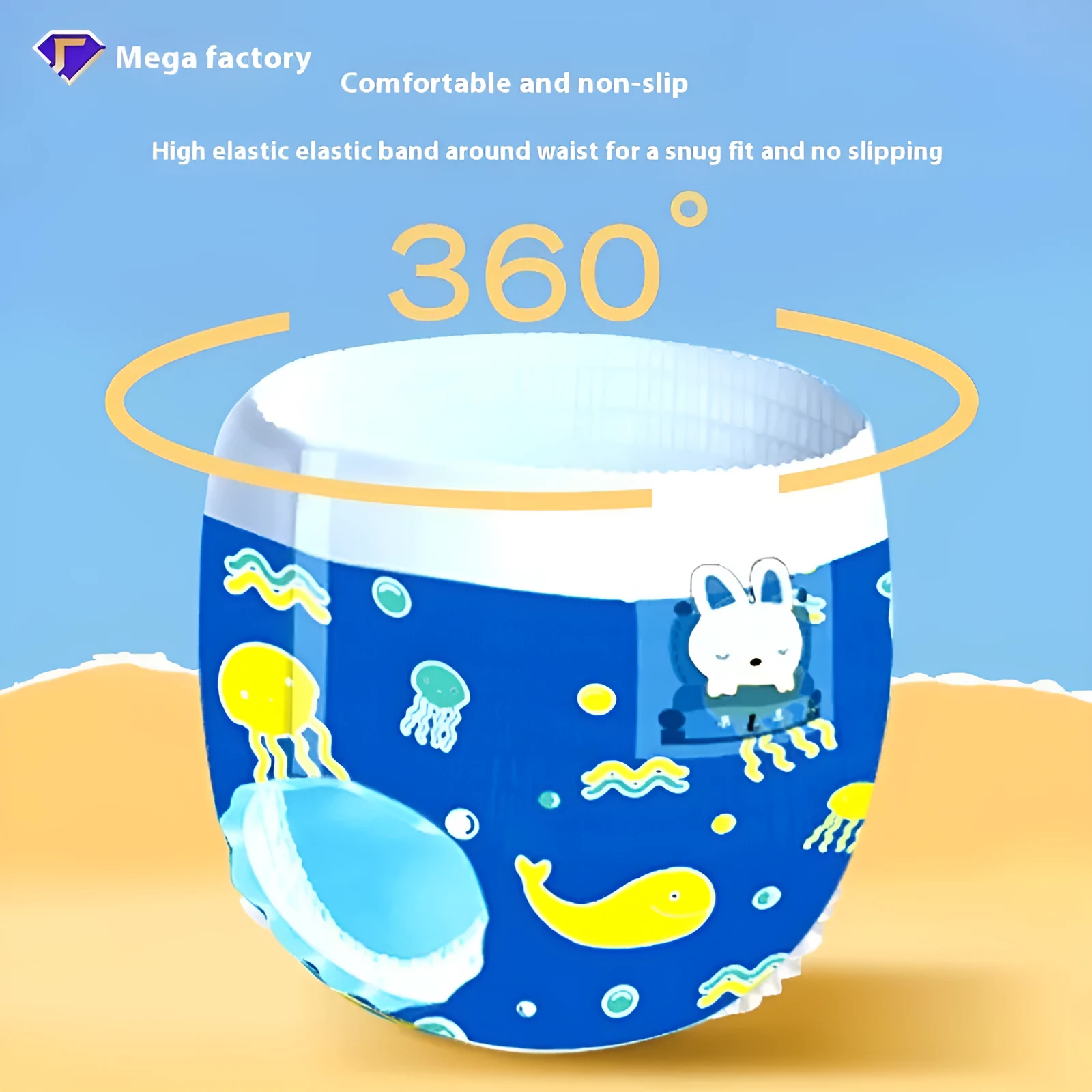 Baby disposable swimming pull up diaper independent packaging soft non-woven fabric sizes L to XXL