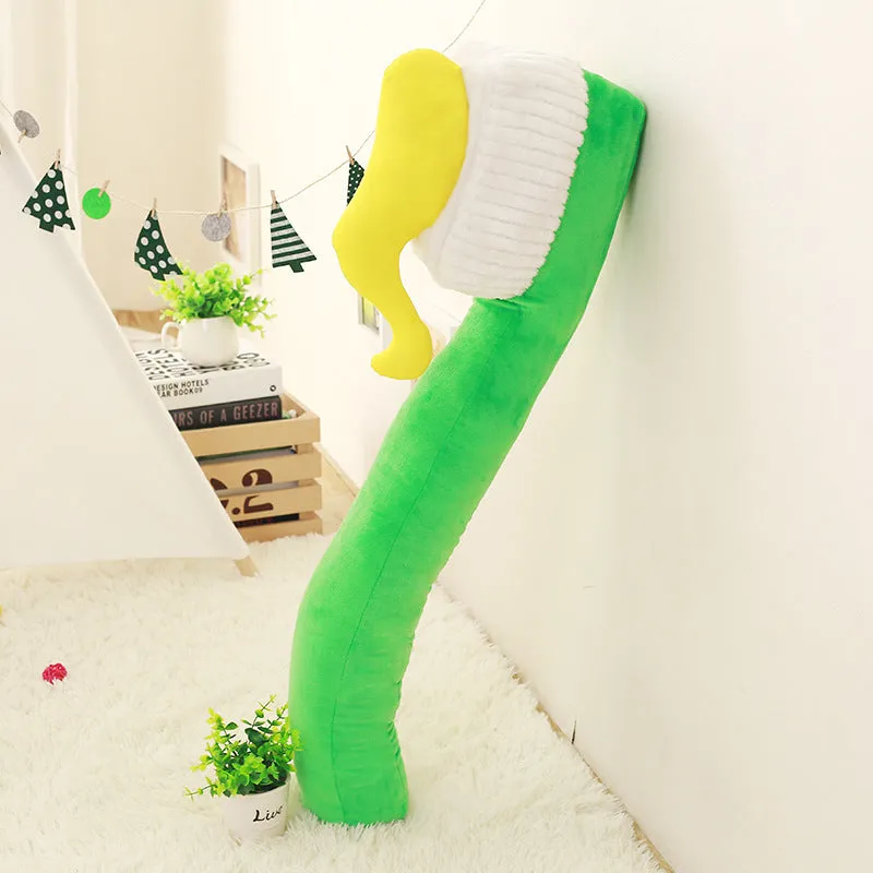 90cm cartoon toothbrush plush pillow toy in four colours for photo props and youth decor