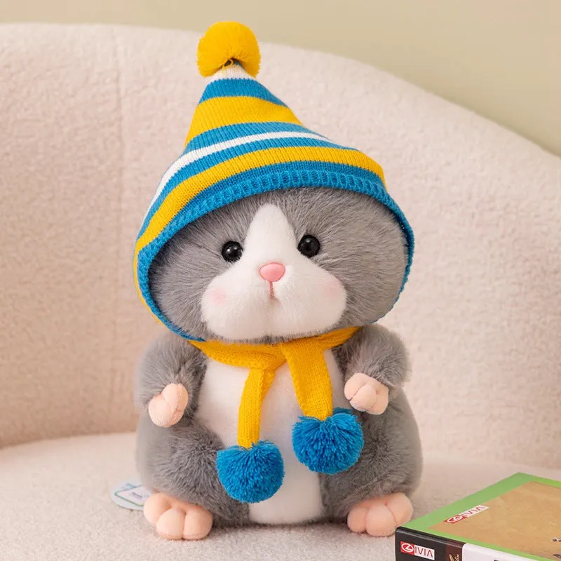 Djungarian hamster plush doll in brown, 25cm height, soft polyester fibre fabric with PP cotton filling