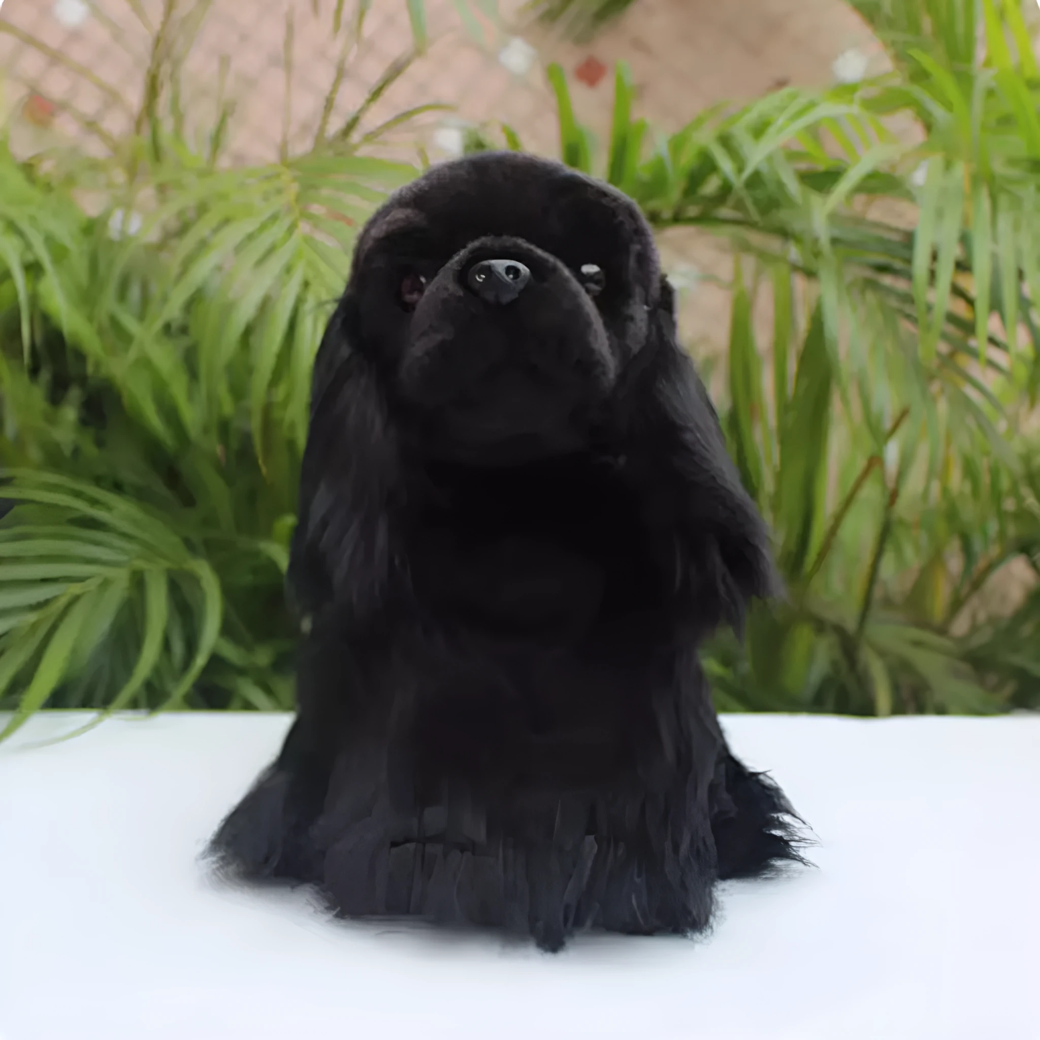 Black simulated cocker dog plush toy 27cm PP cotton filler unisex