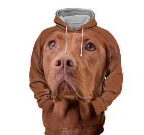 Men's animal dog print polyester hoodie with hood in loose pullover fit for winter