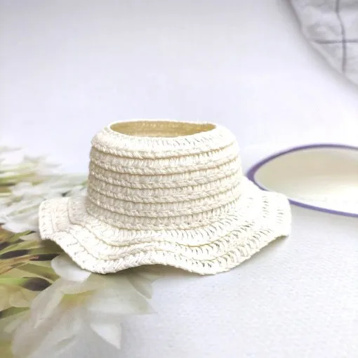 Leak-proof papyrus sunhat in white, beige, and khaki, height M and L