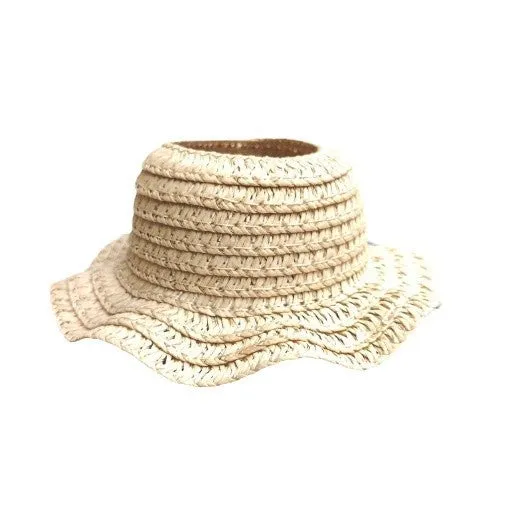 Leak-proof papyrus sunhat in white, beige, and khaki, height M and L