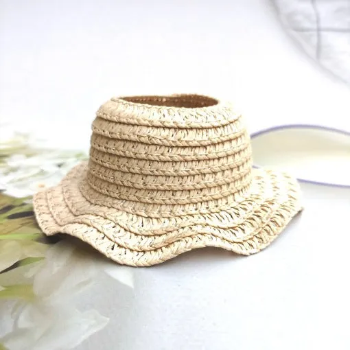 Leak-proof papyrus sunhat in white, beige, and khaki, height M and L