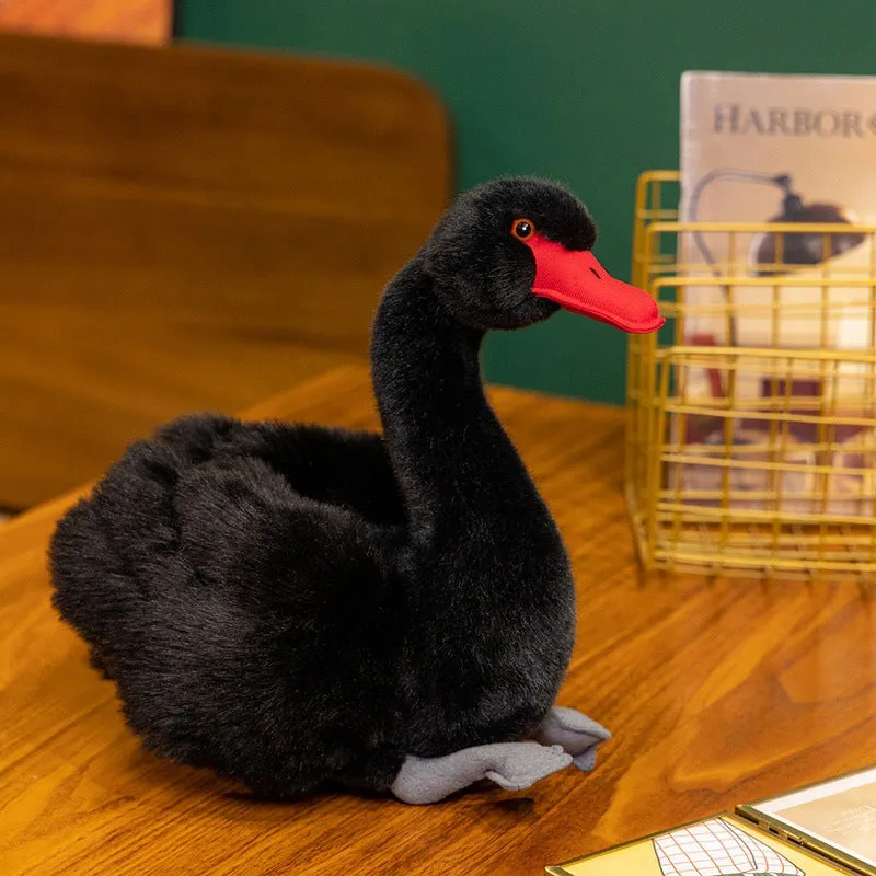 Fashion cartoon black swan plush toy 24cm made from rabbit plush soft stuffed animal