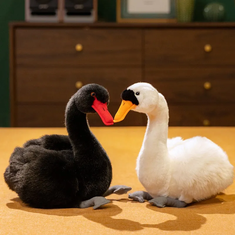 Fashion cartoon black swan plush toy 24cm made from rabbit plush soft stuffed animal