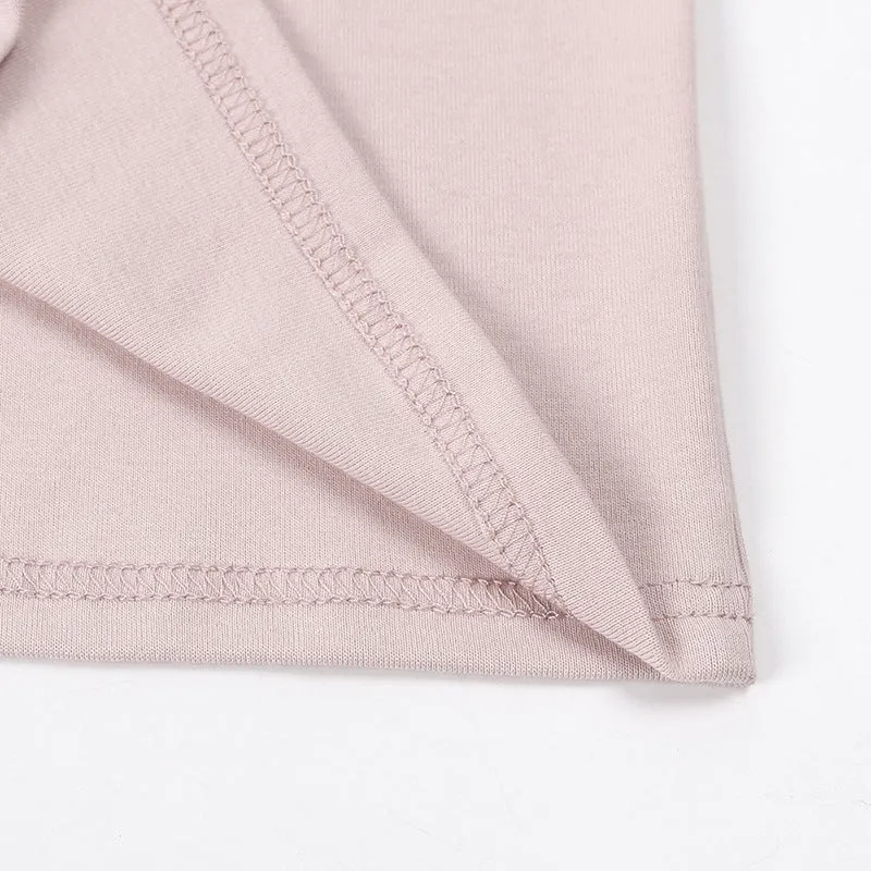 Children's cotton long sleeve bottoming shirt round neck solid colour neutral for spring autumn