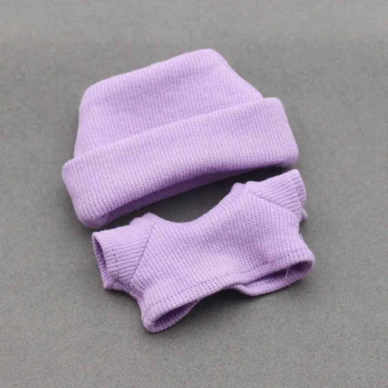 Flanging hat and T-shirt doll clothes set for 18-inch fashion dolls in multiple colours